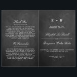 Sjabloon Chic Chalkboard Wedding Program<br><div class="desc">Chic Chalkboard Wedding Program Sjabloon.</div>