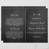 Sjabloon Chic Chalkboard Wedding Program (Voorkant / Achterkant)