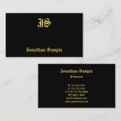 Sjabloon Classic Old Style Text Monogram Elegant Visitekaartje (Voorkant / Achterkant)