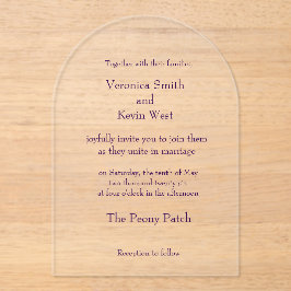 Sjabloon Clear Acryl Huwelijksuitnodiging