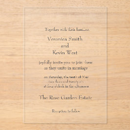 Sjabloon Clear Acryl Huwelijksuitnodiging