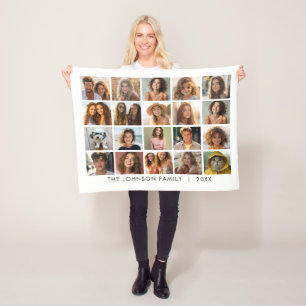 Sjabloon Collage met 20 foto's en aangepaste tekst Fleece Deken