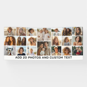 Sjabloon Collage met 20 foto's en aangepaste tekst Spandoek
