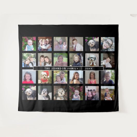 Sjabloon Collage met 24 foto's en aangepaste tekst Wandkleed (Voorkant (horizontaal))