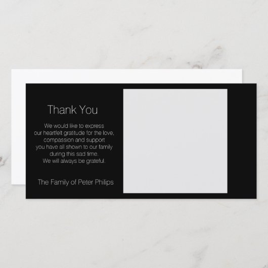 Sjabloon Condoleance Bedankt Favoriete afbeelding (Voorkant / Achterkant)