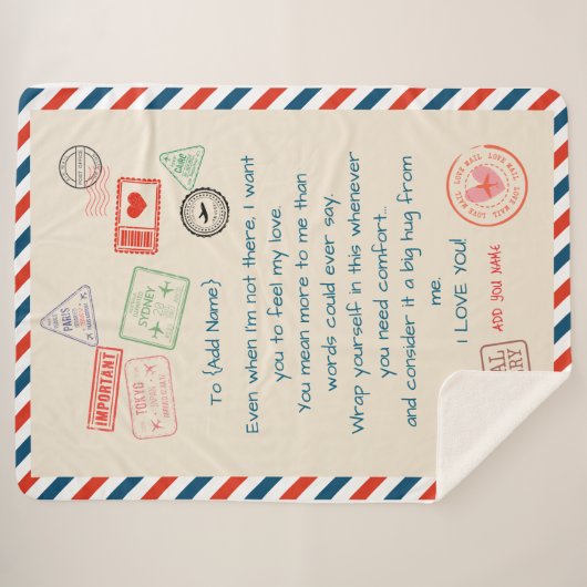 Sjabloon Custom Text Sherpa Blanket – We Love You Sherpa Deken (Voorkant (horizontaal))