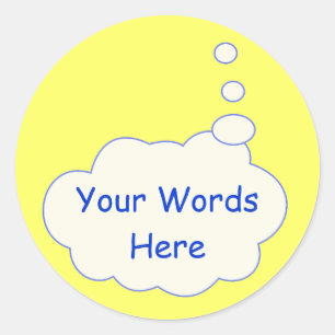Sjabloon denkbubbelen ronde sticker
