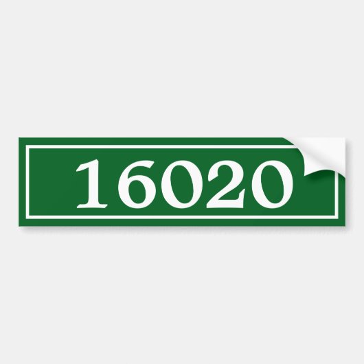 Sjabloon | Donkergroen Witte Huis Nummer Mail Box Bumpersticker (Voorkant)