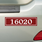 Sjabloon | Donkerrood Witte Huis Nummer Mail Box Bumpersticker (Op auto)