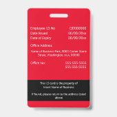 SJABLOON DOUANE-kaart voor werknemers met dubbele  Badge (Back)