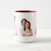 Sjabloon drie familiefoto's op maat mok (Midden)