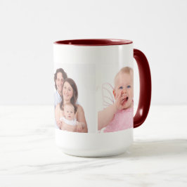 Sjabloon drie familiefoto's op maat mok