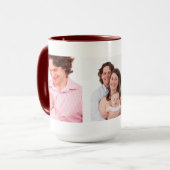 Sjabloon drie familiefoto's op maat mok (Voorkant links)