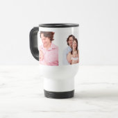 Sjabloon drie familiefoto's op maat reisbeker (Voorkant links)