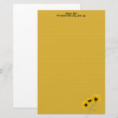 Sjabloon drie zonnebloempitten briefpapier (Voorkant / Achterkant)