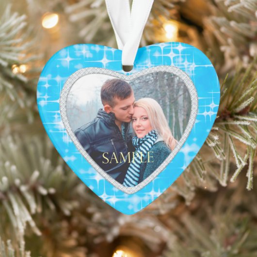 Sjabloon eerste kerstblauw ijs Stars Ornament (Boom)