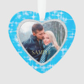 Sjabloon eerste kerstblauw ijs Stars Ornament (voorkant)