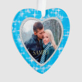 Sjabloon eerste kerstblauw ijs Stars Ornament (voorkant)