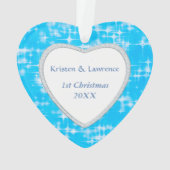 Sjabloon eerste kerstblauw ijs Stars Ornament (achterkant)