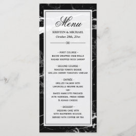Sjabloon Elegant Black White Marble Wedding Menu