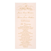 Sjabloon Elegant Blush Pink & Gold Wedding Program Reclamekaart (Voorkant)