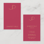 Sjabloon Elegant eenvoudig monogram verticaal mode Visitekaartje (Voorkant / Achterkant)