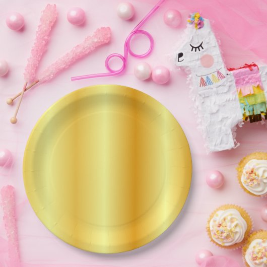 Sjabloon Elegant Glamourey Trendy Faux Gold Papieren Bordje (Feest)