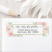 SJABLOON Elegant Gold Script Roze Roze Roze in Gre Etiket (Insitu)