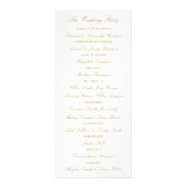 Sjabloon Elegant Gold & White Wedding Program Reclamekaart (Achterkant)