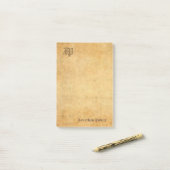  Sjabloon Elegant Handgeschreven Monogram Post-it® Notes (Op bureau)