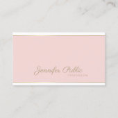 Sjabloon Elegant handgeschreven script roze Gold T Visitekaartje (Voorkant)
