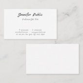 Sjabloon Elegant Handgeschreven Script Tekst Eenvo Visitekaartje (Voorkant / Achterkant)