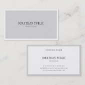 Sjabloon Elegant minimalistisch eenvoudige grijze  Visitekaartje (Voorkant / Achterkant)