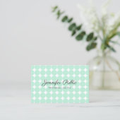 Sjabloon Elegant Mint Groen Wit Modern Script Bu Visitekaartje (Staand voorkant)