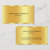 Sjabloon Elegant Modern Halfglans Zwart & Goud Visitekaartje (Voorkant / Achterkant)