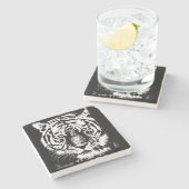 Sjabloon Elegant Moderne Pop Art Tiger Head Stenen Onderzetter (Zijkant)