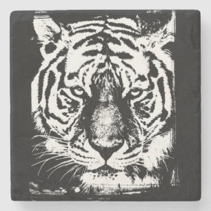Sjabloon Elegant Moderne Pop Art Tiger Head Stenen Onderzetter