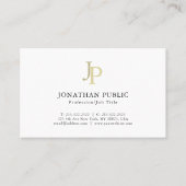 Sjabloon Elegant Monogram Professioneel Goud Wit Visitekaartje (Voorkant)
