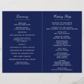 Sjabloon Elegant Navy Blue & White Wedding Program (Achterkant)
