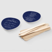 Sjabloon Elegant Navy Blue & White Wedding Program Handwaaier (Niet-gemonteerd)