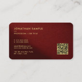 Sjabloon Elegant QR Code Luxe Premium Zijdepapier Visitekaartje (Achterkant)