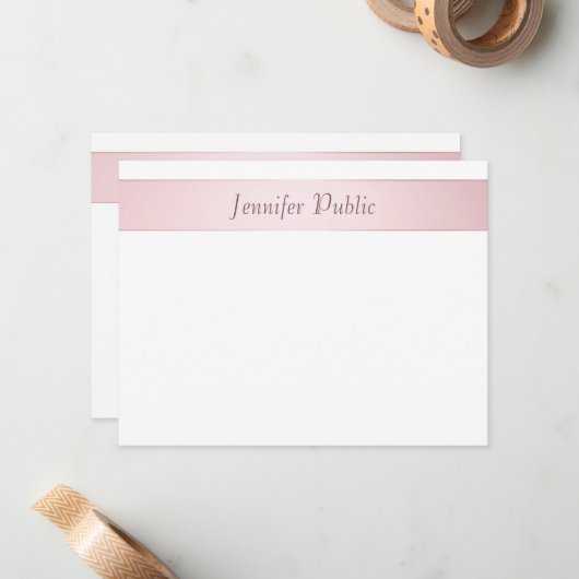 Sjabloon Elegant Roos Gold Handwrited Script (Voorkant / Achterkant in situ)