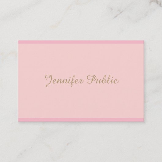 Sjabloon elegant roze goud gecalligrafeerd Manuscr Visitekaartje (Voorkant)