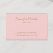 Sjabloon elegant roze goud gecalligrafeerd Manuscr Visitekaartje (Achterkant)