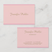 Sjabloon elegant roze goud gecalligrafeerd Manuscr Visitekaartje (Voorkant / Achterkant)