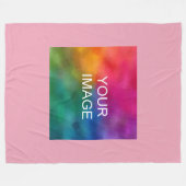 Sjabloon Elegant Roze toevoegen Logo Afbeelding Fo Fleece Deken (Voorkant (Horizontaal))