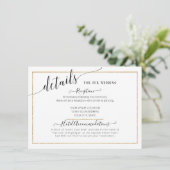 SJABLOON Elegant Script Gold Wedding Details (Staand voorkant)