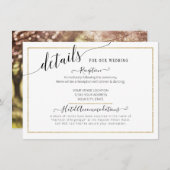 SJABLOON Elegant Script Gold Wedding Details (Voorkant / Achterkant)