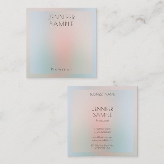 Sjabloon Elegant verbandpasta-kleuren op maat Vierkante Visitekaartje (Voorkant / Achterkant)