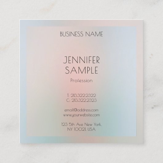 Sjabloon Elegant verbandpasta-kleuren op maat Vierkante Visitekaartje (Achterkant)